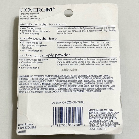 Covergirl Simply Powder Foundation - 520 Creamy Natural - Brand New in Package - Picture 2 of 5